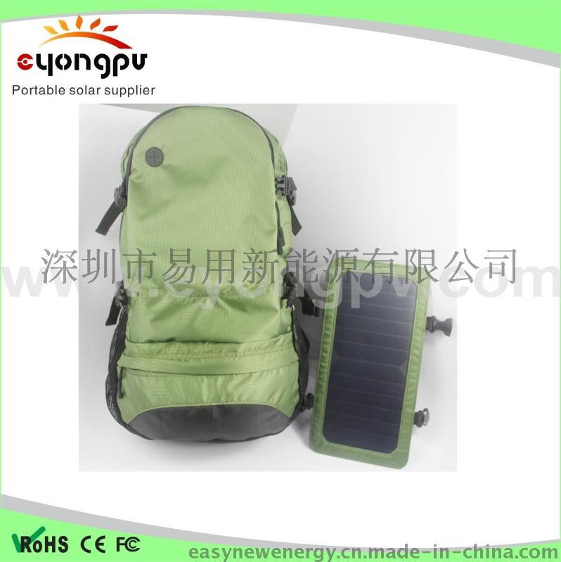 供应太阳能背包 远足旅行阳能板供电双肩包 能充电的户外包